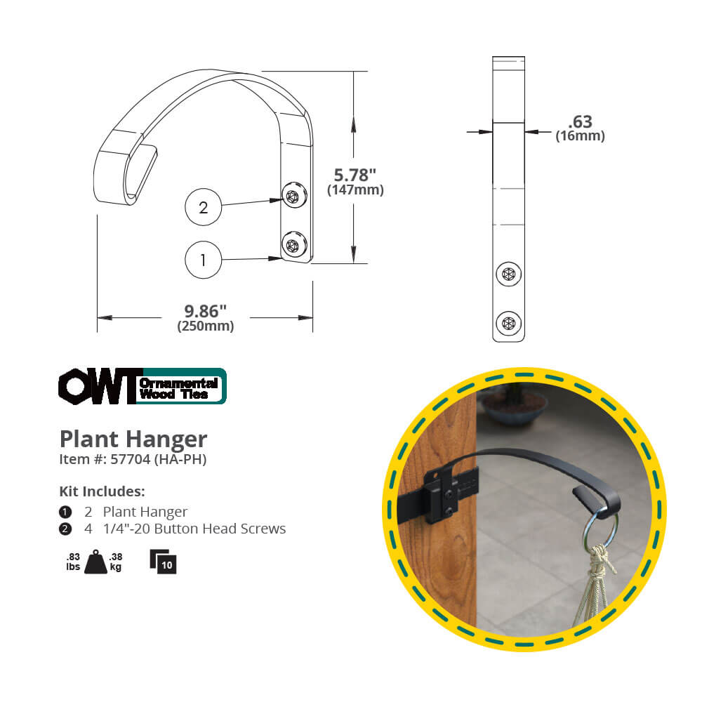 Plant Hanger Hook Post Band Accessory - OZCO Building Products