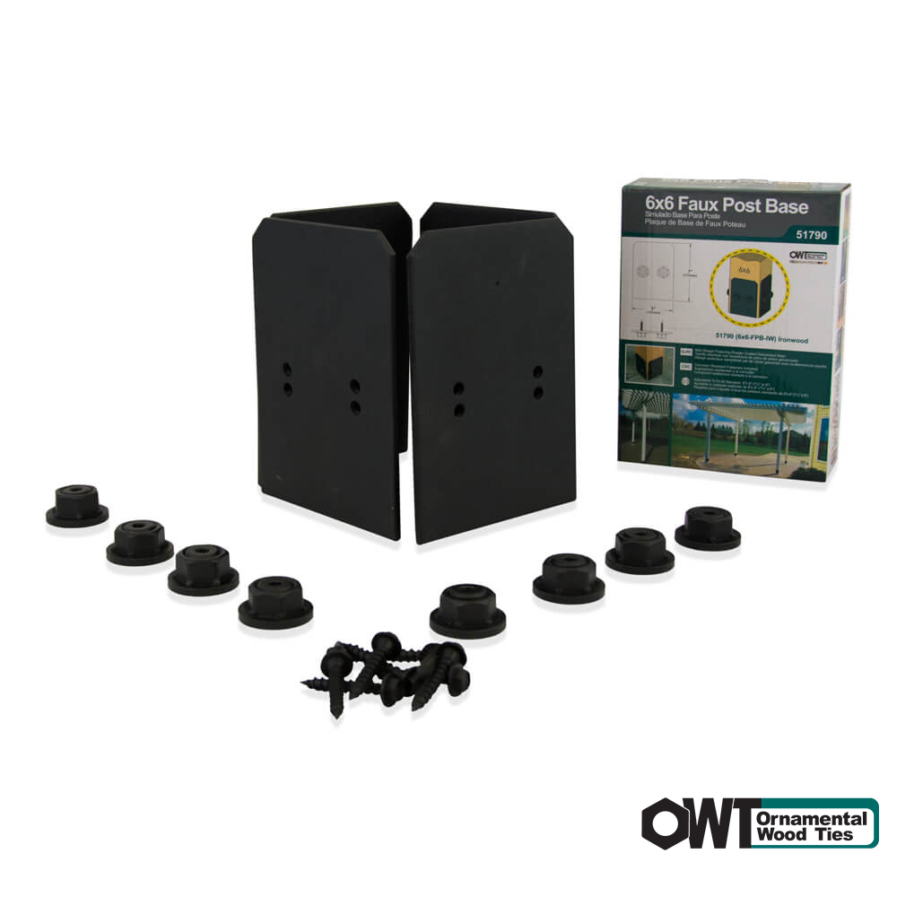 6x6 Ironwood Faux Post Base Plates OZCO Building Products