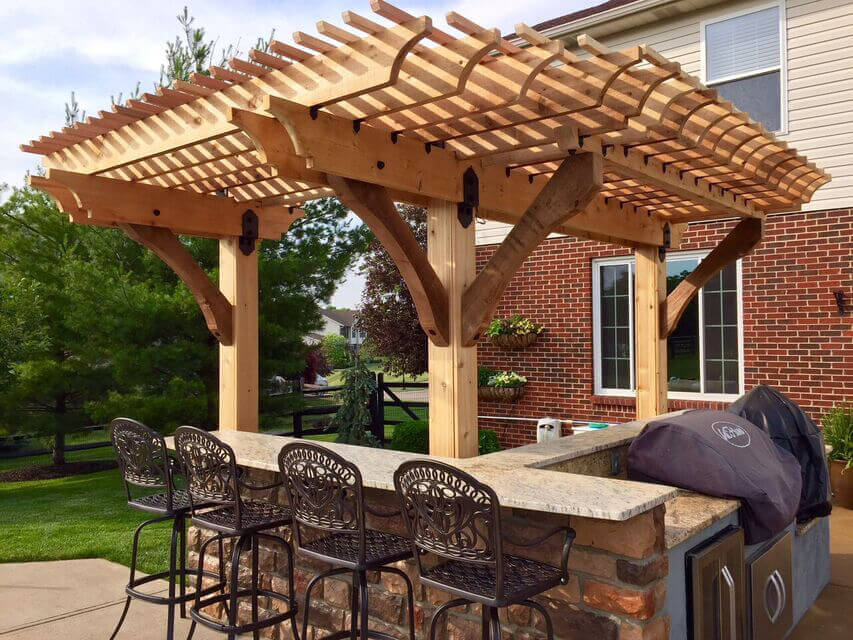 Outdoor kitchen pergola outlet ideas