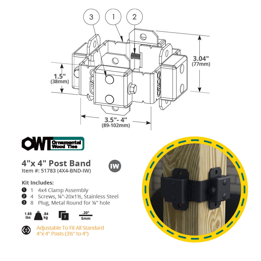 Plant Hanger Hook Post Band Accessory - OZCO Building Products